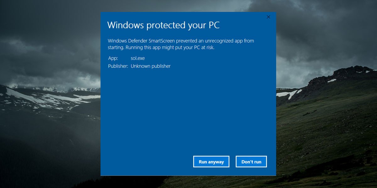 Bypassing Windows SmartScreen by clicking More Info and Run anyway